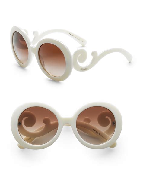 prada baroque round sunglasses white|Prada baroque sunglasses sunglass hut.